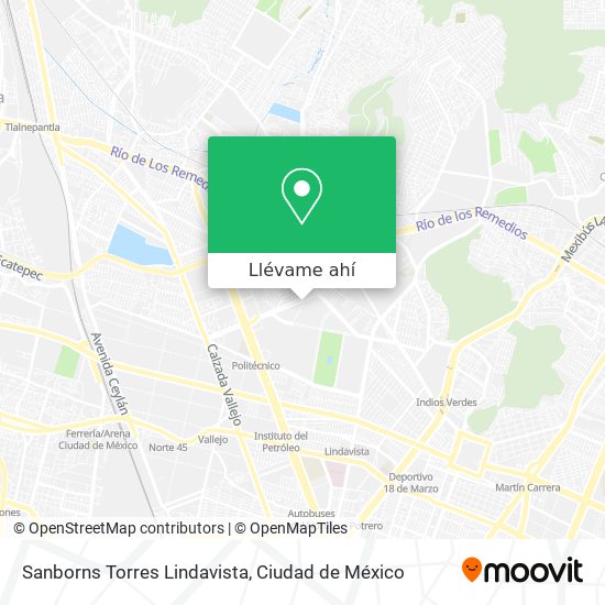 Mapa de Sanborns Torres Lindavista