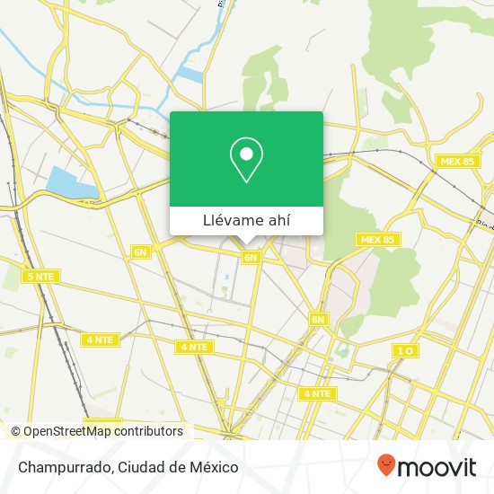 Mapa de Champurrado, Las Palmas Barrio San José Ticomán 07340 Gustavo A Madero, Distrito Federal