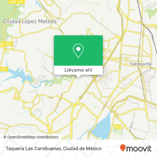 Mapa de Taqueria Las Carnibuenas, Avenida Benito Juárez 14 Ex Hacienda de Santa Mónica 54050 Tlalnepantla de Baz, Edomex