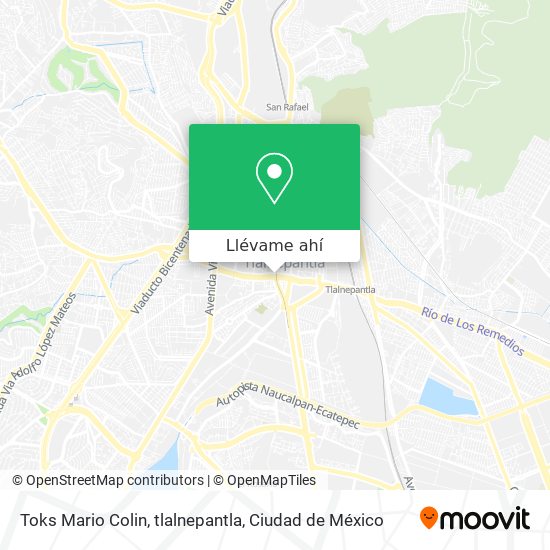 Mapa de Toks Mario Colin, tlalnepantla