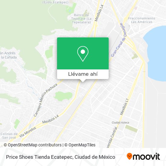 Mapa de Price Shoes Tienda Ecatepec