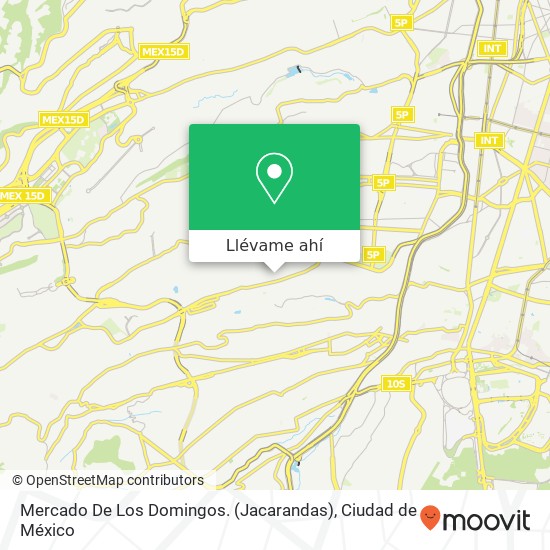 Mapa de Mercado De Los Domingos. (Jacarandas)