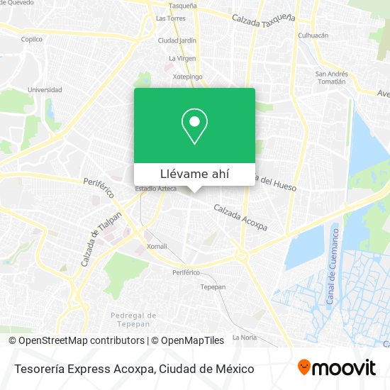 Mapa de Tesorería Express Acoxpa