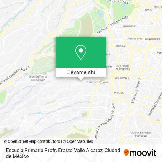 Mapa de Escuela Primaria Profr. Erasto Valle Alcaraz