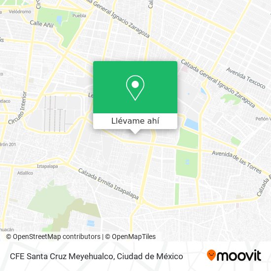 Mapa de CFE Santa Cruz Meyehualco