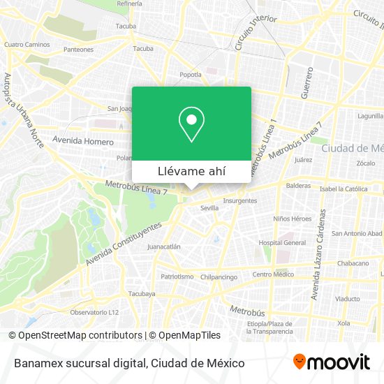 Mapa de Banamex sucursal digital