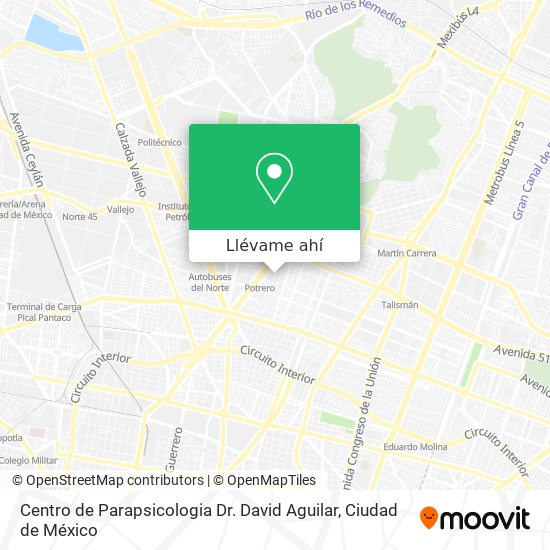 Mapa de Centro de Parapsicologia Dr. David Aguilar