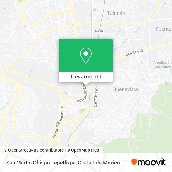 Mapa de San Martin Obispo Tepetlixpa
