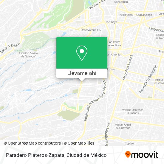 Mapa de Paradero Plateros-Zapata