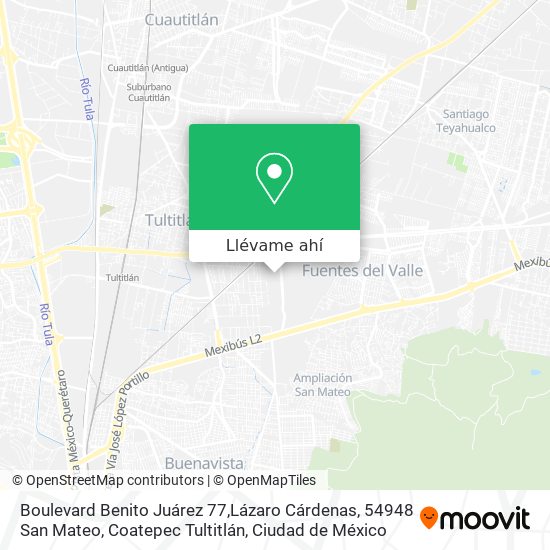 Mapa de Boulevard Benito Juárez 77,Lázaro Cárdenas, 54948 San Mateo, Coatepec Tultitlán