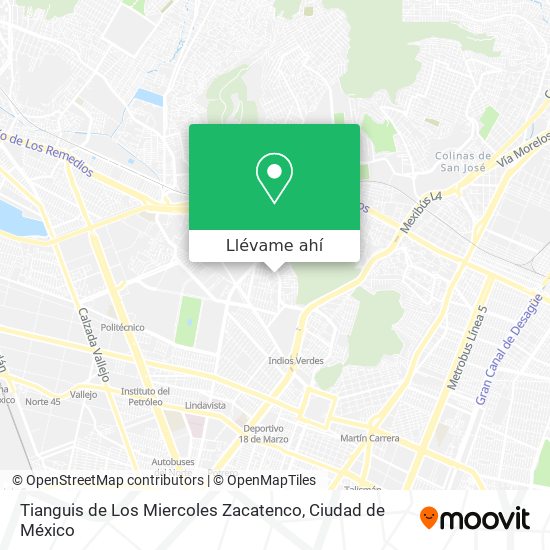 Mapa de Tianguis de Los Miercoles Zacatenco