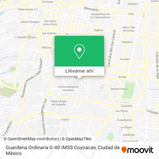Mapa de Guarderia Ordinaria G-40 IMSS Coyoacan