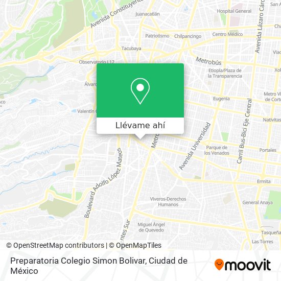 Mapa de Preparatoria Colegio Simon Bolivar