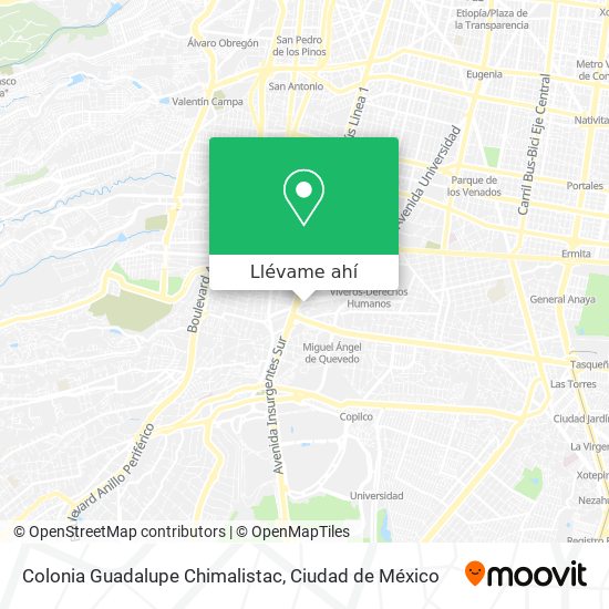 Mapa de Colonia Guadalupe Chimalistac