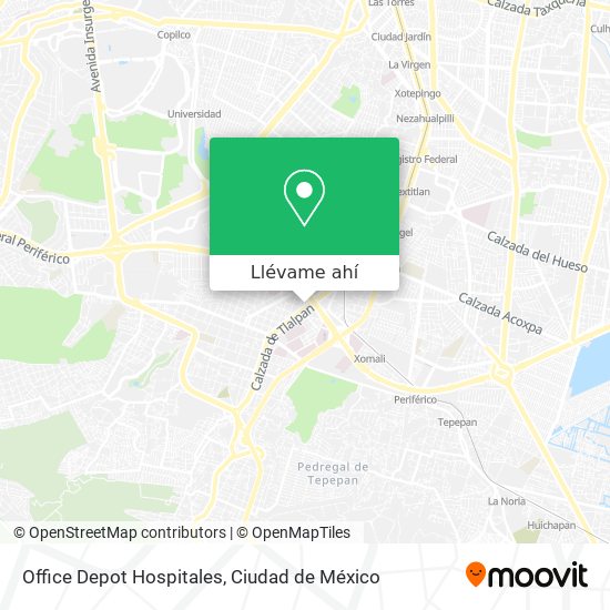 Cómo llegar a Office Depot Hospitales en Alvaro Obregón en Autobús o Tren?