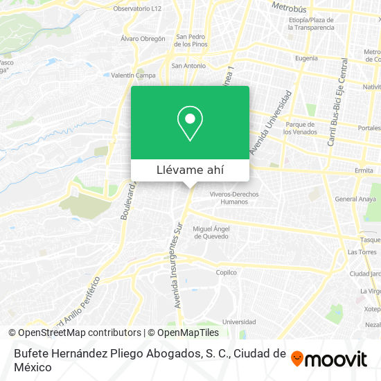 Mapa de Bufete Hernández Pliego Abogados, S. C.