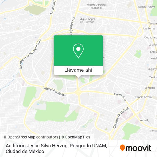 Mapa de Auditorio Jesús Silva Herzog, Posgrado UNAM