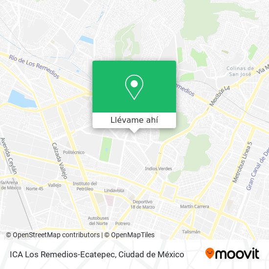 Mapa de ICA Los Remedios-Ecatepec