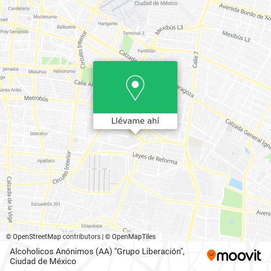 Mapa de Alcoholicos Anónimos (AA) "Grupo Liberación"