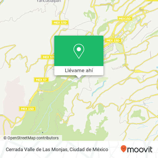 Mapa de Cerrada Valle de Las Monjas