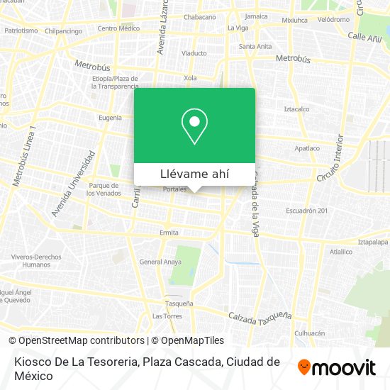 Mapa de Kiosco De La Tesoreria, Plaza Cascada