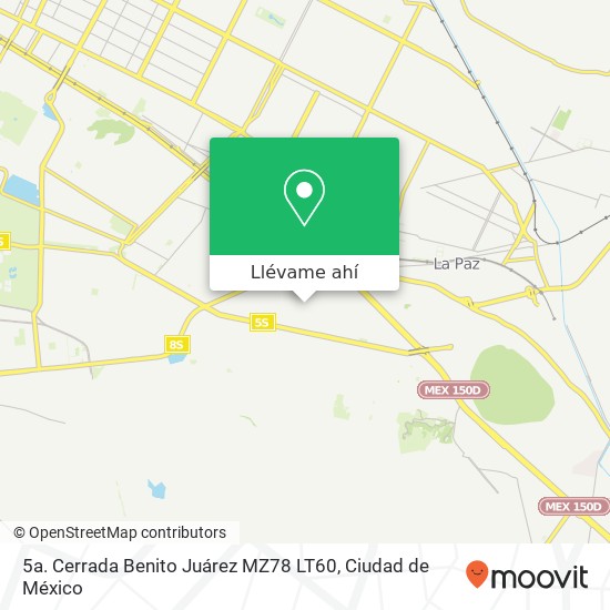 Mapa de 5a. Cerrada Benito Juárez MZ78 LT60