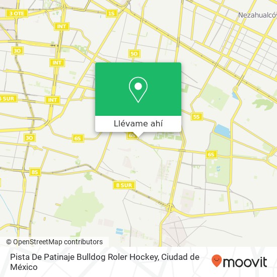 Mapa de Pista De Patinaje Bulldog Roler Hockey