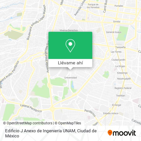 Mapa de Edificio J Anexo de Ingeniería UNAM