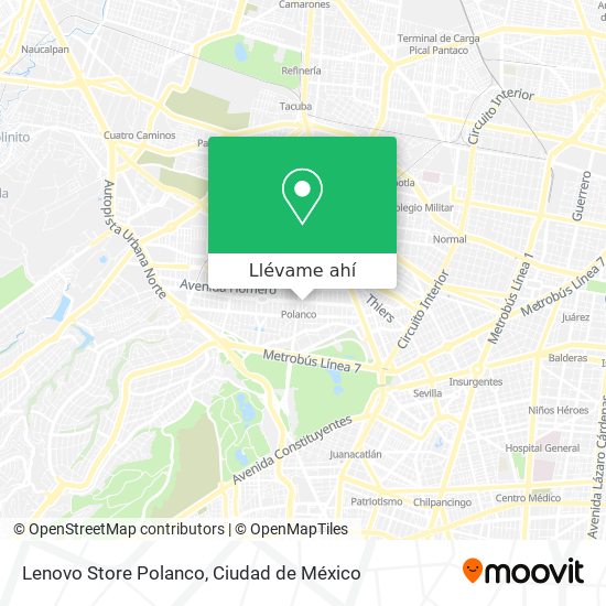 Mapa de Lenovo Store Polanco