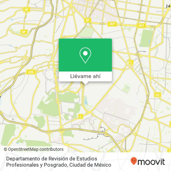 Mapa de Departamento de Revisión de Estudios Profesionales y Posgrado