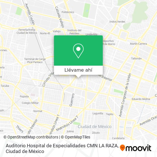 Mapa de Auditorio Hospital de Especialidades CMN LA RAZA