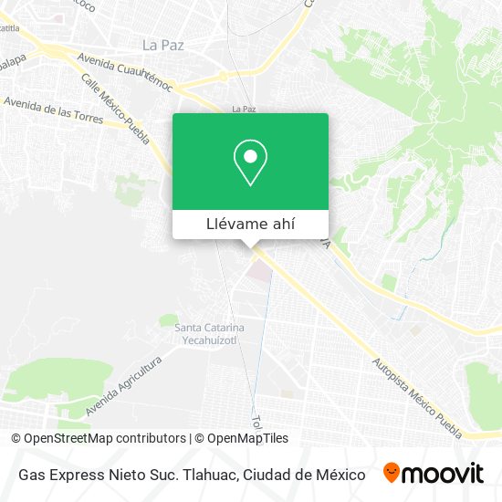 Mapa de Gas Express Nieto Suc. Tlahuac
