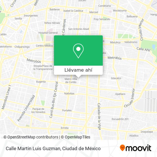 Mapa de Calle Martin Luis Guzman