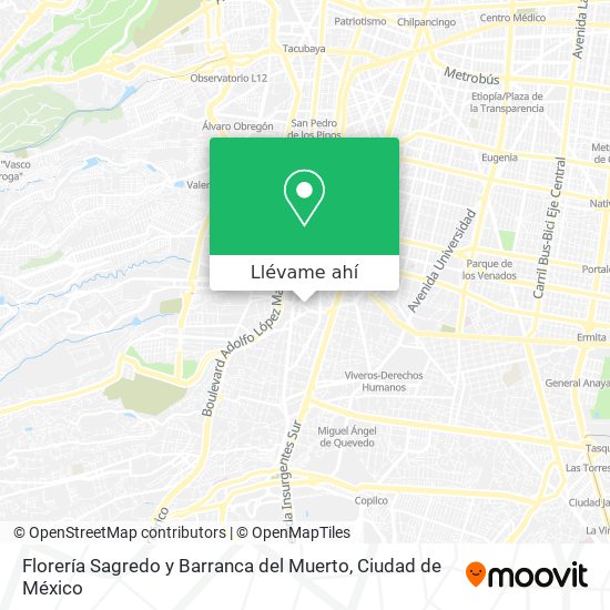 Mapa de Florería Sagredo y Barranca del Muerto