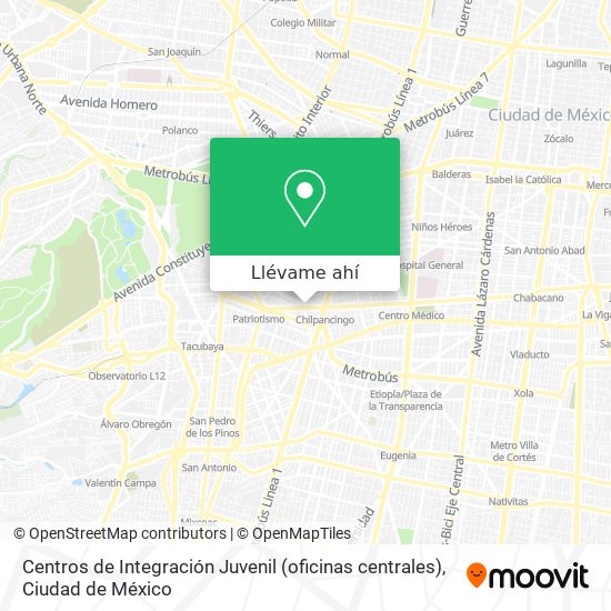 Mapa de Centros de Integración Juvenil (oficinas centrales)