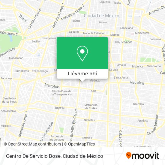 Jabón ironía Detectable Cómo llegar a Centro De Servicio Bose en Miguel Hidalgo en Autobús o Metro?