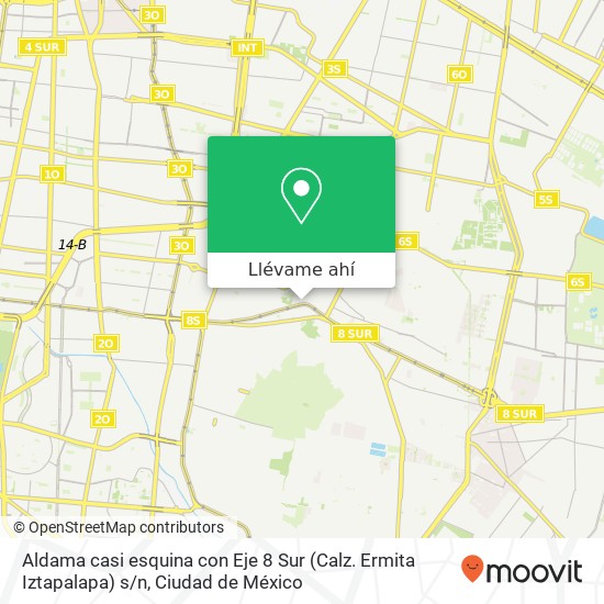 Mapa de Aldama casi esquina con Eje 8 Sur (Calz. Ermita Iztapalapa) s / n