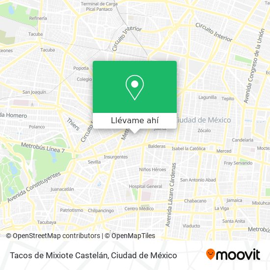Mapa de Tacos de Mixiote Castelán