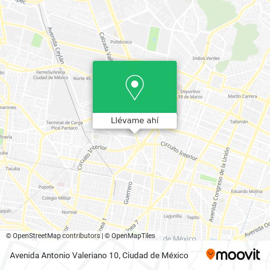 Mapa de Avenida Antonio Valeriano 10