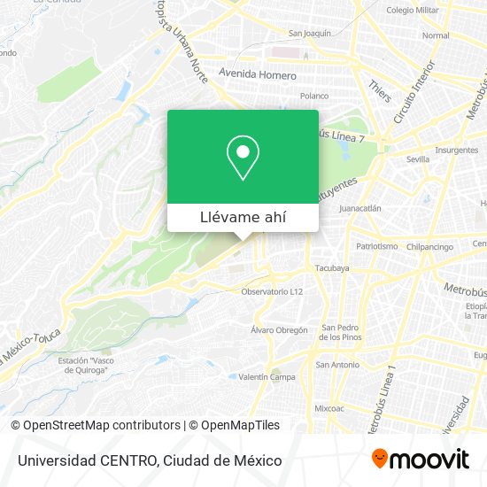Mapa de Universidad CENTRO