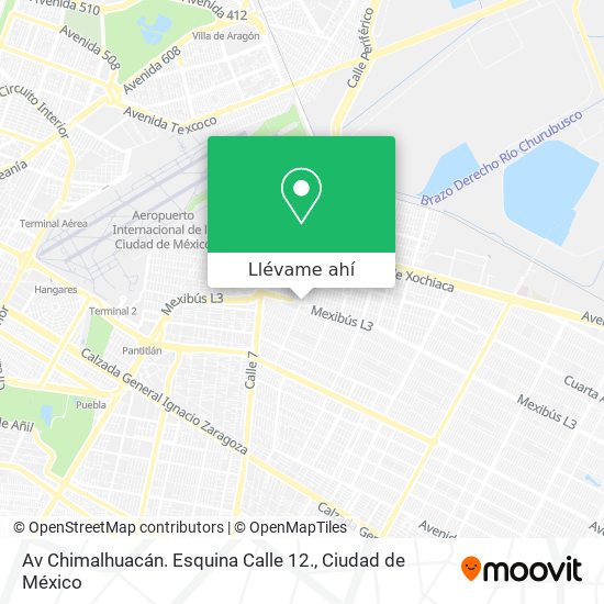 Mapa de Av Chimalhuacán. Esquina Calle 12.