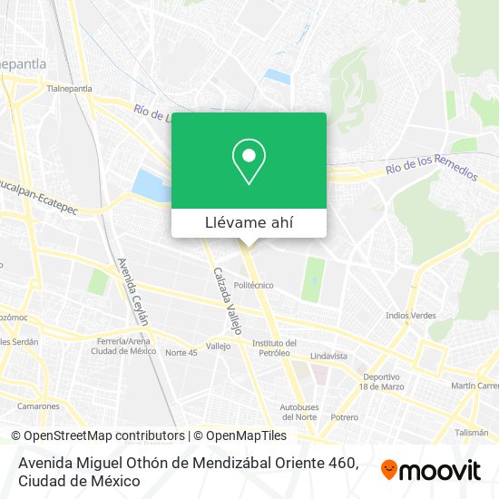 Mapa de Avenida Miguel Othón de Mendizábal Oriente 460