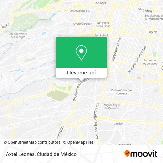 Cómo llegar a Axtel Leones en Miguel Hidalgo en Autobús o Metro?