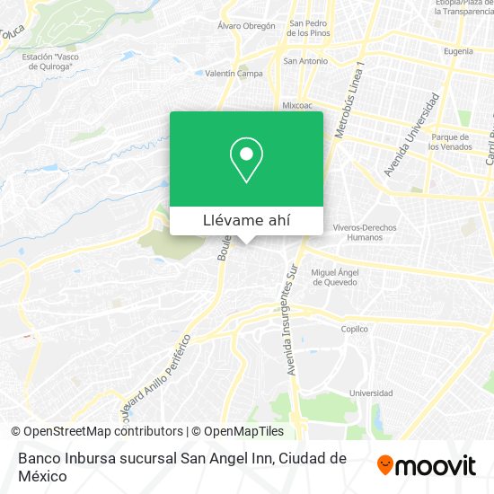 Mapa de Banco Inbursa sucursal San Angel Inn