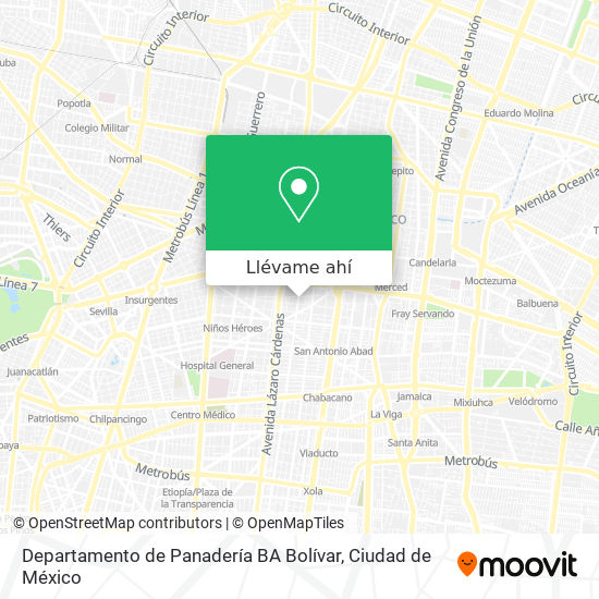 Mapa de Departamento de Panadería BA Bolívar