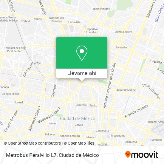 Mapa de Metrobus Peralvillo L7