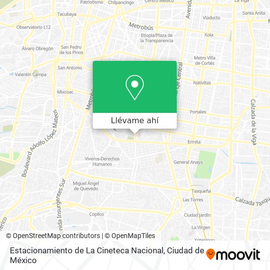 Cómo llegar a Estacionamiento de La Cineteca Nacional en Alvaro Obregón en  Autobús o Tren?