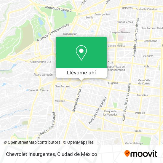 Mapa de Chevrolet Insurgentes