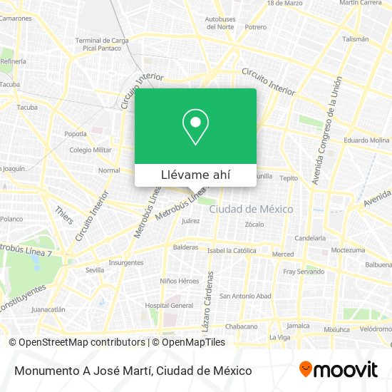 Mapa de Monumento A José Martí
