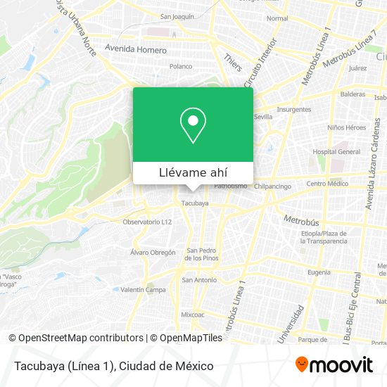 Mapa de Tacubaya (Línea 1)